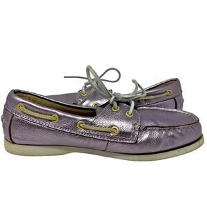 Sebago Seashell Two Eyed Light Pink Metallic Deck Shoe